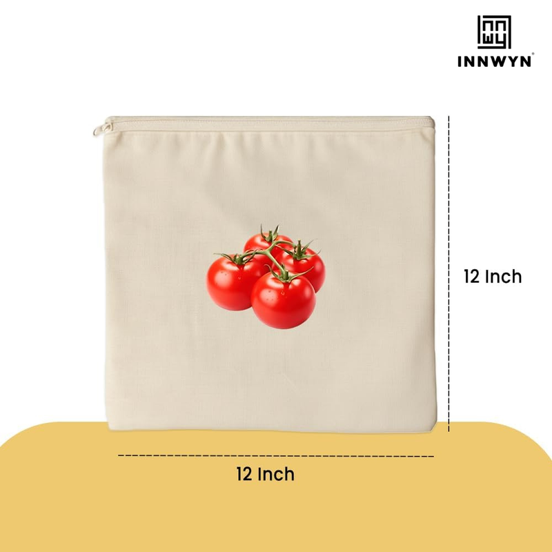 Pack of 5 Cotton Vegetable Storage Bags