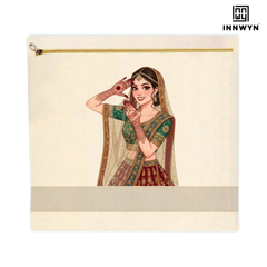 Bridal special Cotton saree cover with printing