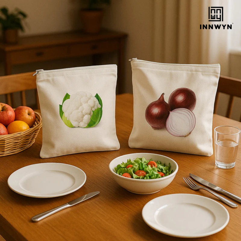Pack of 5 Cotton Vegetable Storage Bags