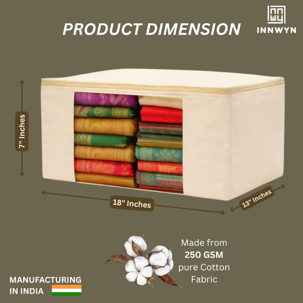 Pack of 7 Cotton Canvas Storage Bags