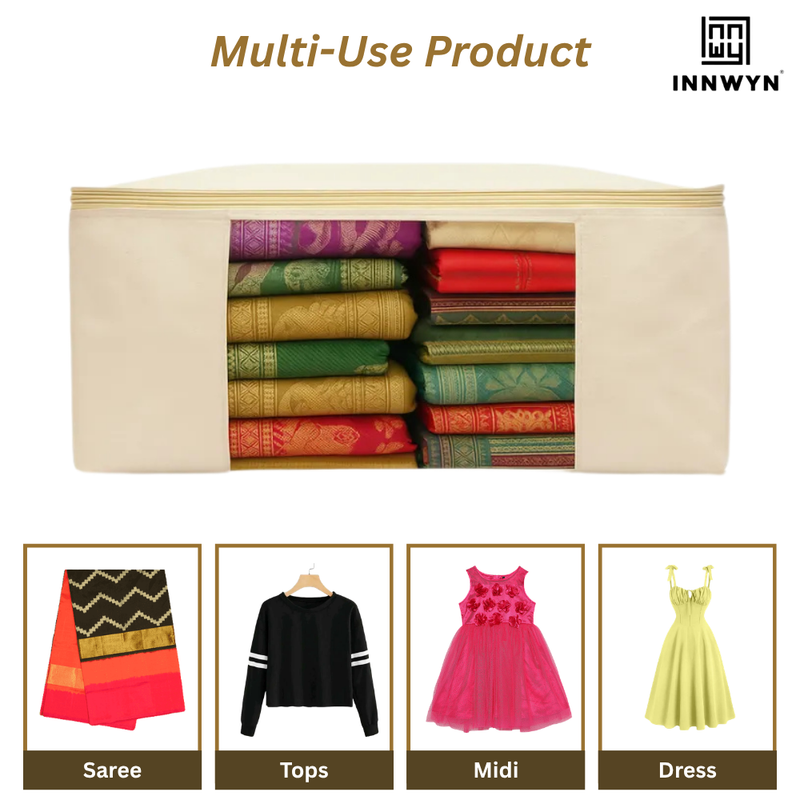 Pack of 3 Cotton Canvas Storage Bags