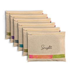 Personalized Pack of 6 Cotton Saree Covers