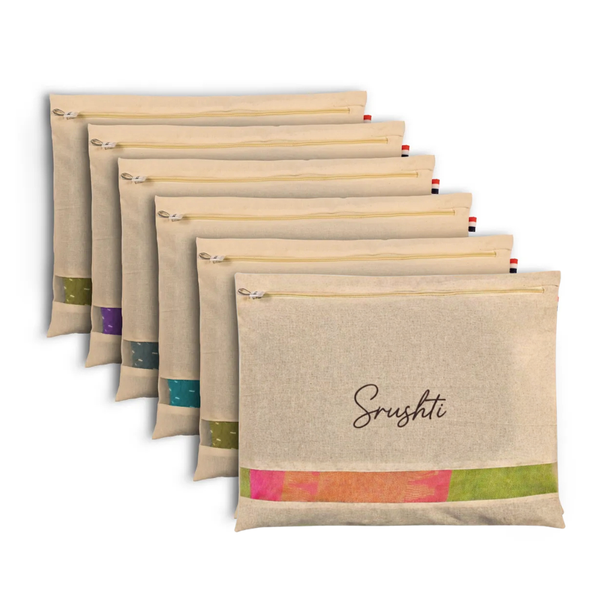 Personalized Pack of 6 Cotton Saree Covers