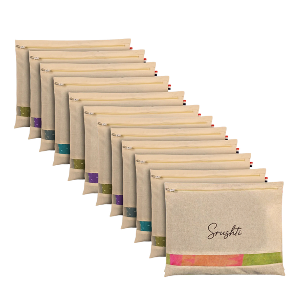 Personalized Pack of 12 Cotton Saree Covers