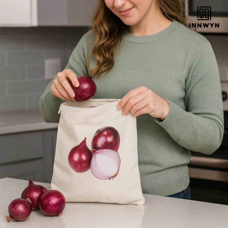 Pack of 5 Cotton Vegetable Storage Bags