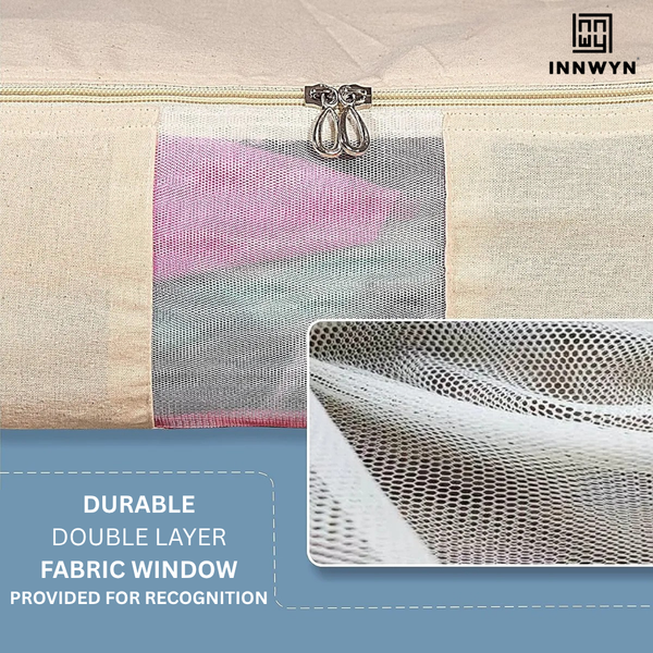 Pack of 7 Cotton Canvas Storage Bags