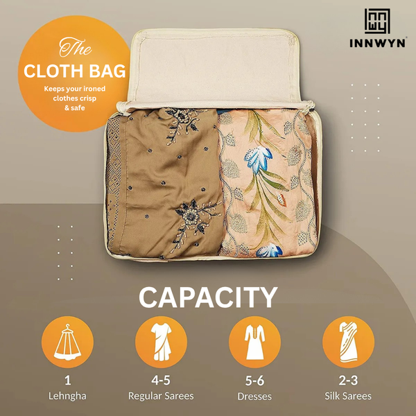 Pack of 7 Cotton Canvas Storage Bags