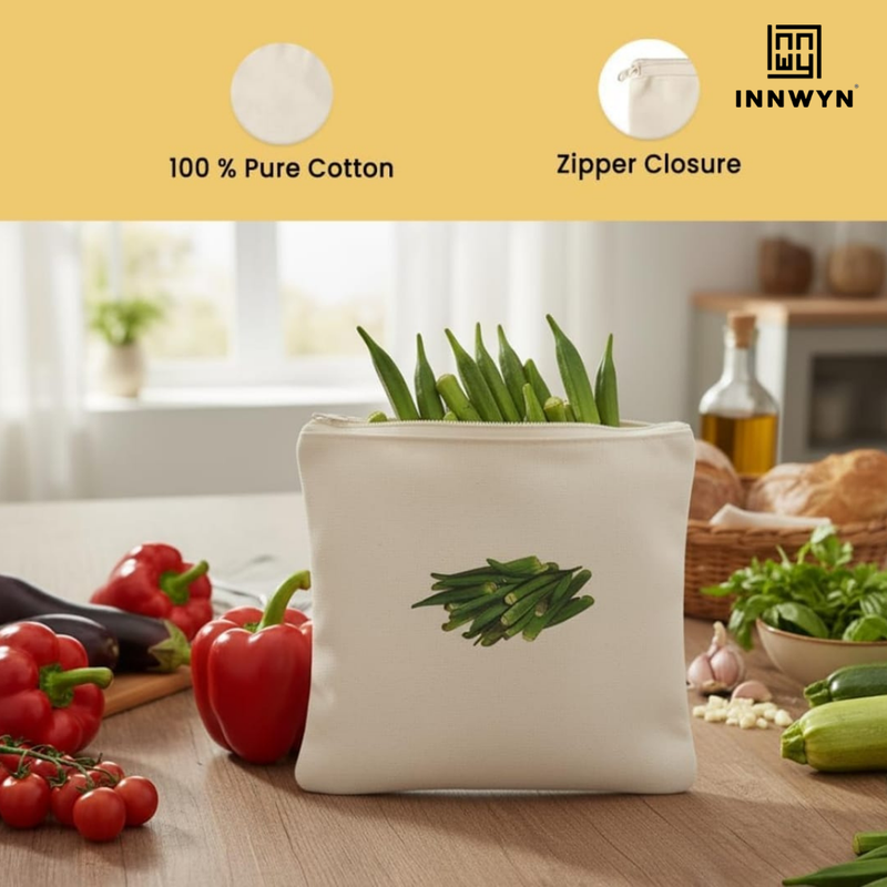 Pack of 10 Cotton Vegetable Storage Bags