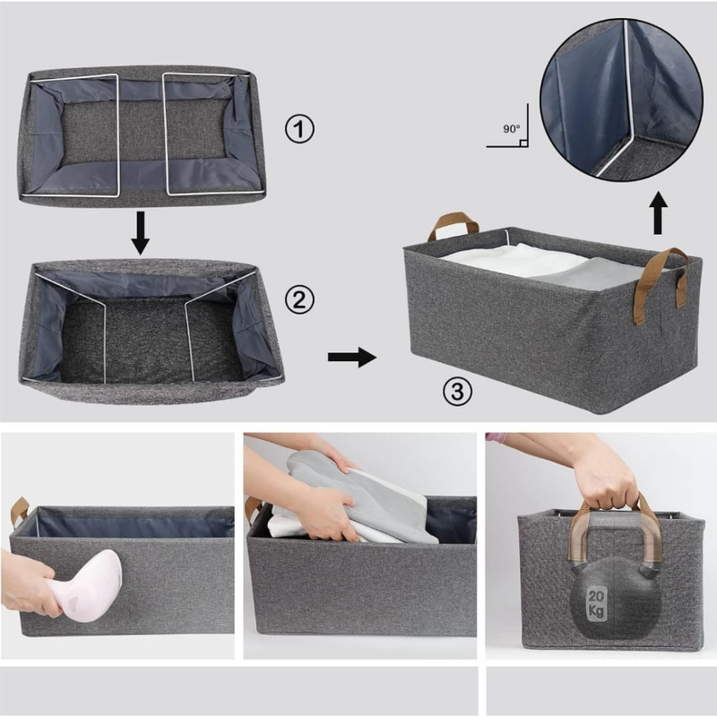 Pack of 2 Rectangle Storage Boxes