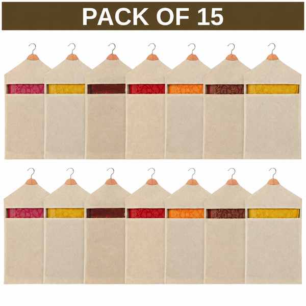 Pack of 15 Hanging Cotton Saree Covers