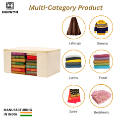 Pack of 3 Cotton Canvas Storage Bags