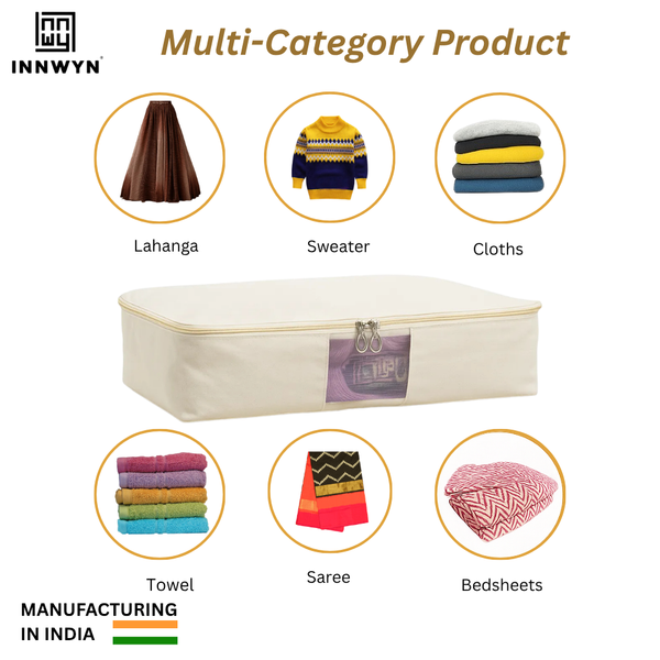 Pack of 7 Cotton Canvas Storage Bags