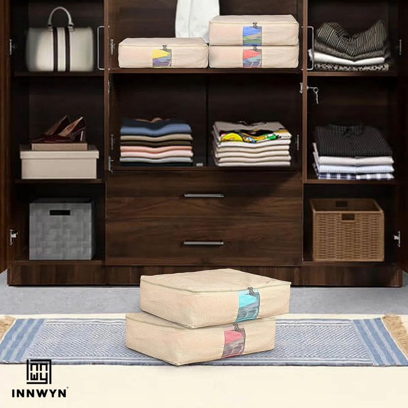 Pack of 3 Cotton Canvas Storage Bags