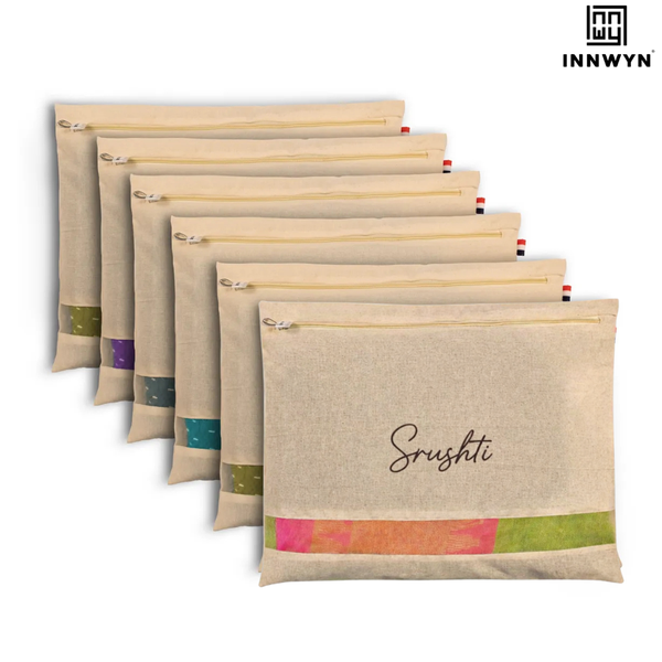 Personalized Pack of 6 Cotton Saree Covers