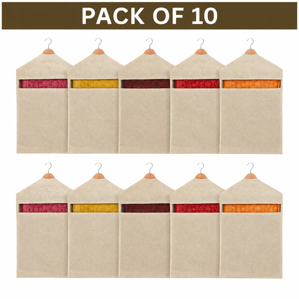 Pack of 10 Hanging Cotton Saree Covers