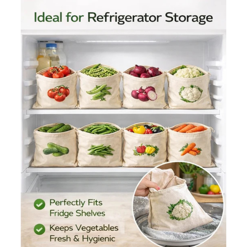 Pack of 20 Cotton Vegetable Storage Bags