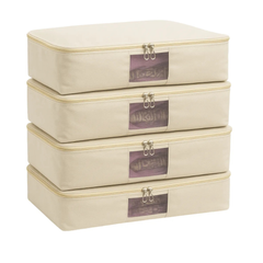 Pack of 4 Cotton Canvas Storage Bags
