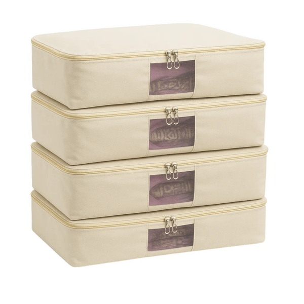 Pack of 4 Cotton Canvas Storage Bags