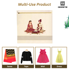 Bridal special Cotton saree cover with printing