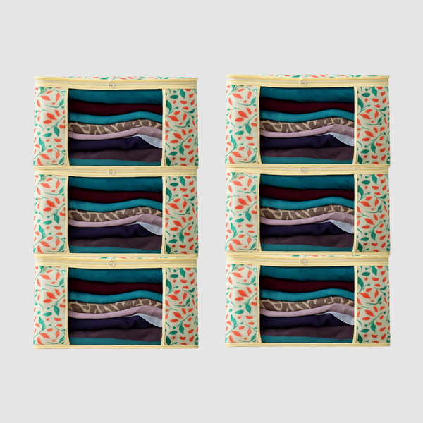 Pack of 6 Printed Saree Covers