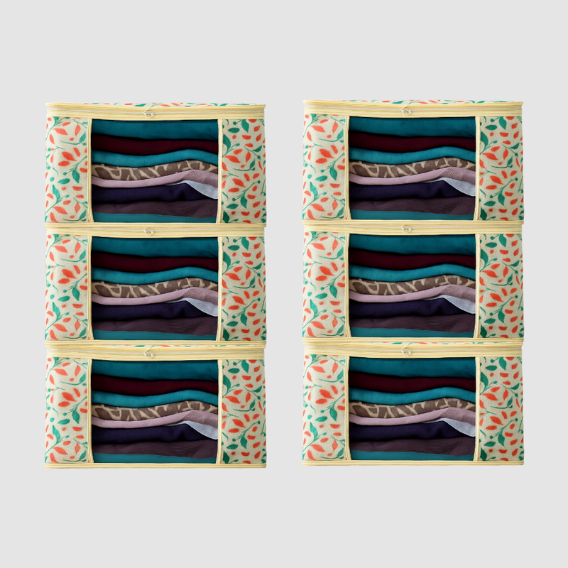 Pack of 6 Printed Saree Covers