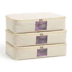 Pack of 3 Cotton Canvas Storage Bags
