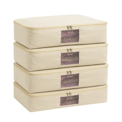Pack of 4 Cotton Canvas Storage Bags