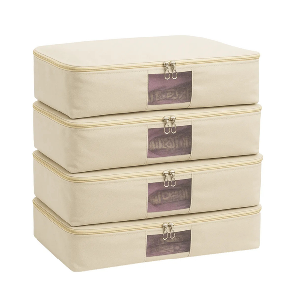 Pack of 4 Cotton Canvas Storage Bags