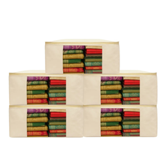 Pack of 5 Cotton Canvas Storage Bags