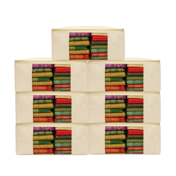 Pack of 7 Cotton Canvas Storage Bags