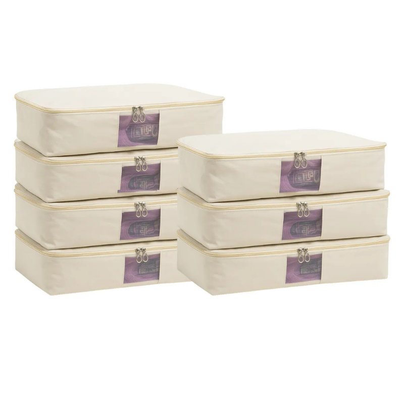 Pack of 7 Cotton Canvas Storage Bags