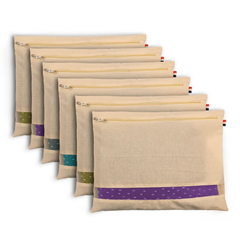 Pack of 6 Cotton Saree Storage Bags
