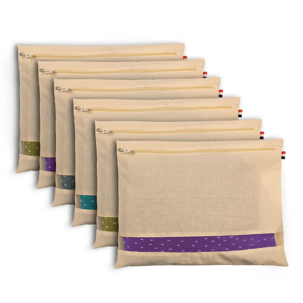 Pack of 6 Cotton Saree Storage Bags
