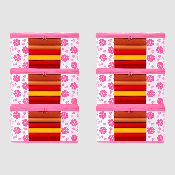 Pack of 6 Printed Saree Covers