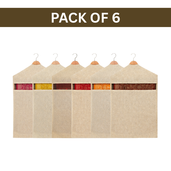 Pack of 6 Hanging Cotton Saree Covers