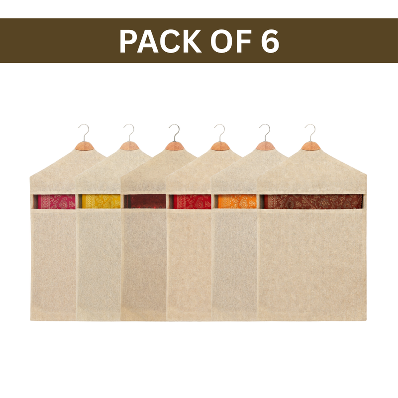Pack of 6 Hanging Cotton Saree Covers