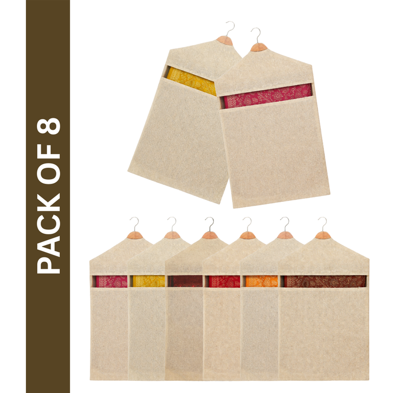 Pack of 8 Hanging Cotton Saree Covers