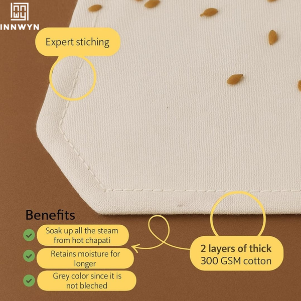 Pack of 10 Cotton Roti Cloth Wraps