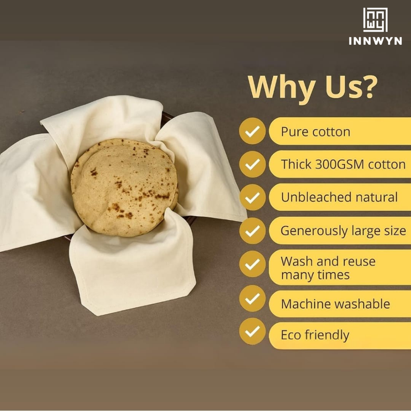 Pack of 10 Cotton Roti Cloth Wraps