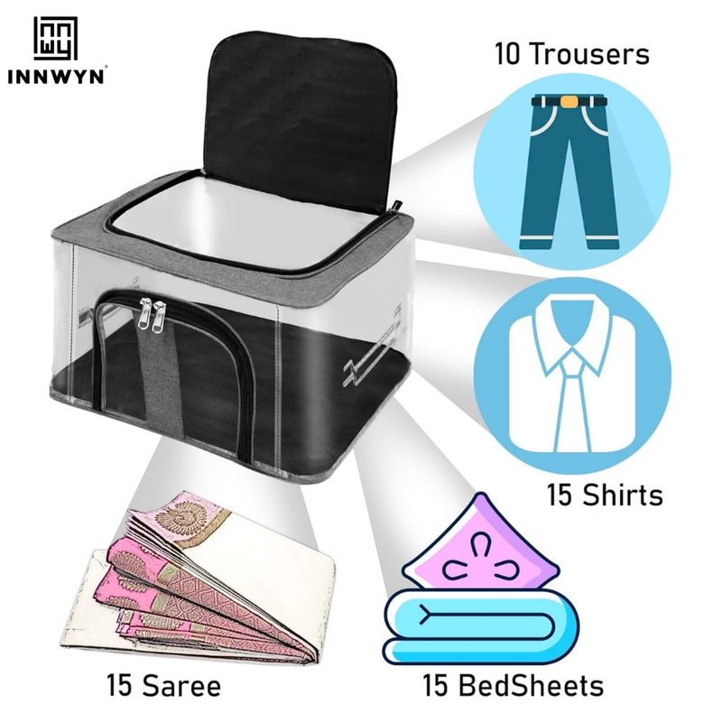 Pack of 4 Transparent Clothes Organizers