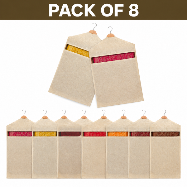 Pack of 8 Hanging Cotton Saree Covers