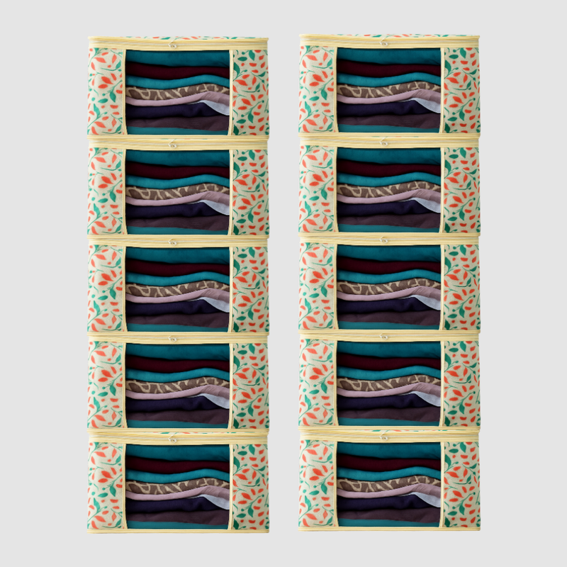 Pack of 10 Printed Saree Covers